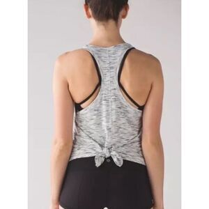 Lululemon Tie‎ It Up Singlet Tiger Space Dye Black White Size 6? Small